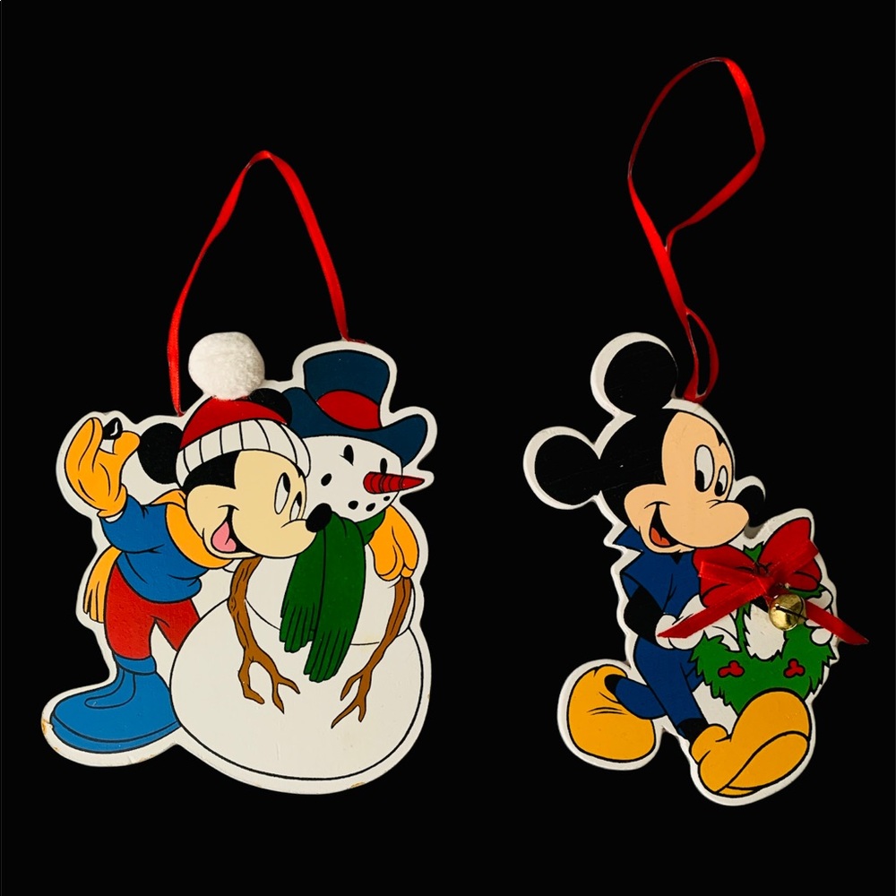 Disney Kurt Adler Wooden Cutout Christmas Ornaments